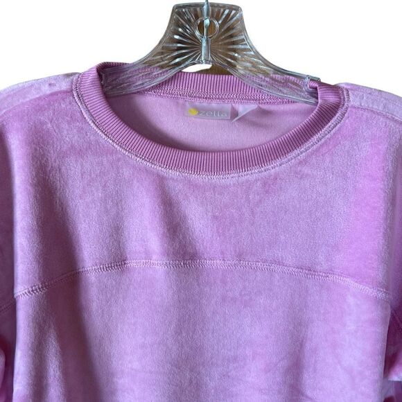 Zella Girl’s Pink Pullover Sweatshirt Velour Size Large - Picture 4 of 10
